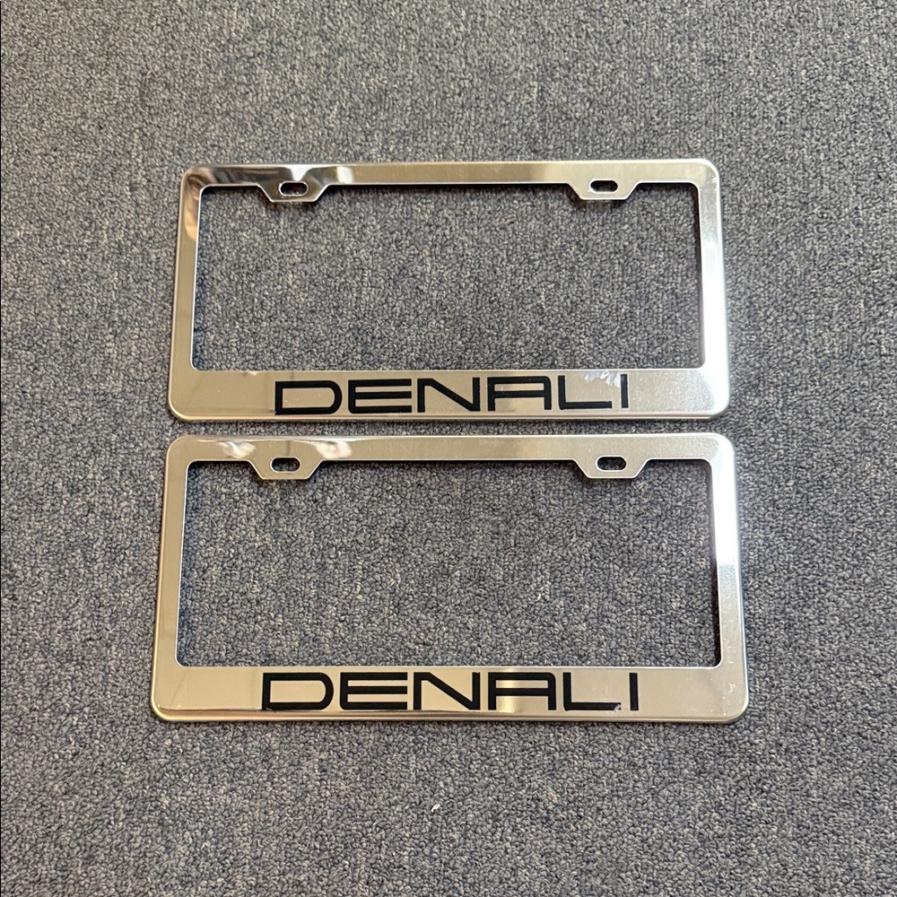 GMC Denali Chrome Silver License Plate Frame Set